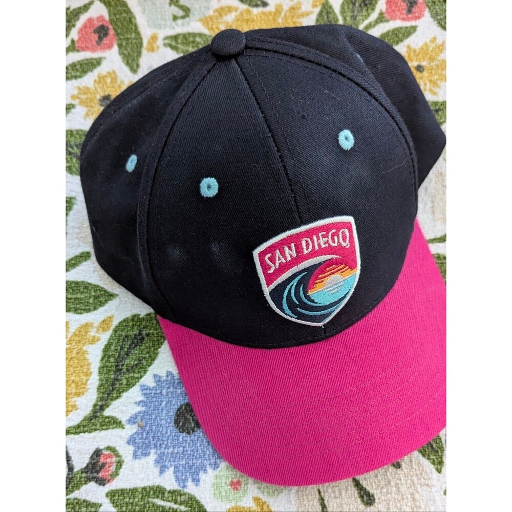 San Diego Wave FC Navy Baseball Cap with Pink Brim and FC Crest Patch NWSL